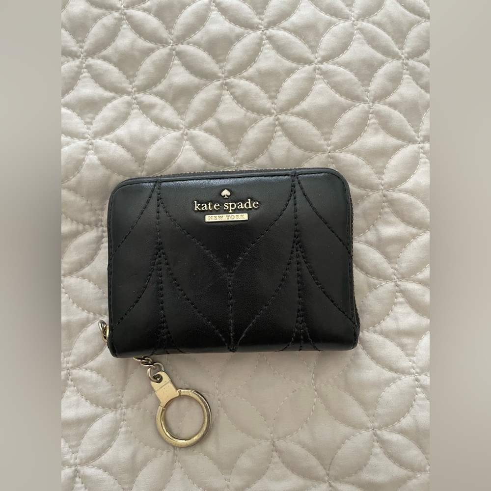 Kate Spade Quilted Black Zip-Up Wallet